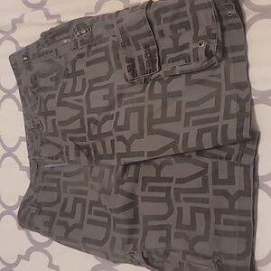 Quicksilver Gray Print Design Cargo Shorts Men's Size 32